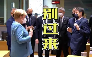 默克尔孔特碰面打招呼 互相“嫌弃”各退一步：别过来
