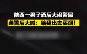 陕西一男子酒后大闹警局 袭警后大喊：给我出去买烟！