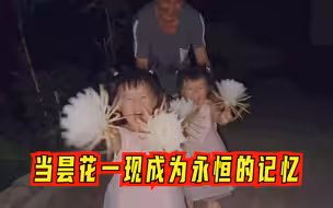 昙花一瞬，亲情永恒！外公摘下所有盛开的昙花，送给双胞胎外孙女