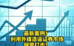 最新案例！利用外媒造谣证券市场，网警打击！
