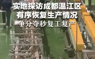 实地探访成都温江区有序恢复生产情况 争分夺秒复工复产