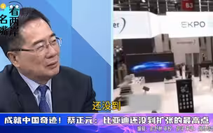 成就中国奇迹！蔡正元：比亚迪还没到扩张的最高点