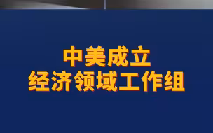 中美成立经济领域工作组