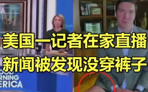 美国一记者在家直播新闻被发现没穿裤子