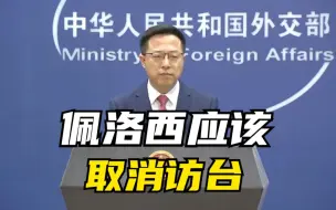 外交部：佩洛西应该做的不是推迟访台 而是取消访台