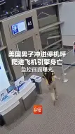 美国男子冲进停机坪，爬进飞机引擎身亡，监控视频曝光