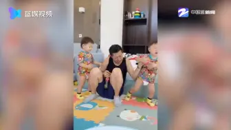双胞胎不肯吃药，姥爷：开始我的表演