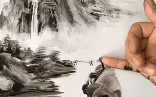 不用毛笔也能画画？看民间艺术大师如何用一只手创作水墨画