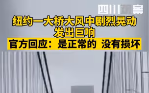 美国纽约一大桥大风中剧烈晃动，发出“龙吟”