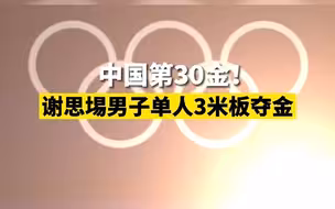 中国第30金！谢思埸男子单人3米板夺金