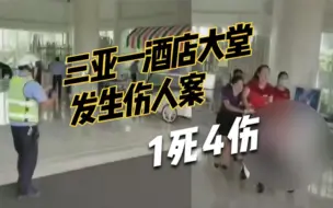 1死4伤！海南三亚一酒店大堂发生伤人案，嫌疑人被当场抓获
