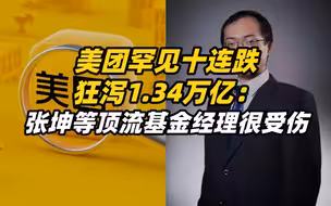 美团罕见十连跌，狂泻1.34万亿：张坤等顶流基金经理很受伤，紧急解读来了