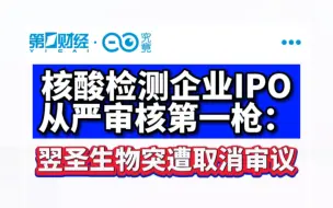 核酸检测企业IPO从严审核第一枪：翌圣生物突遭取消审议