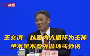王文涛：以国内大循环为主体，绝不是不要外循环或外资