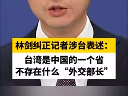 林剑纠正记者涉台表述：台湾是中国的一个省，不存在什么“外交部长”
