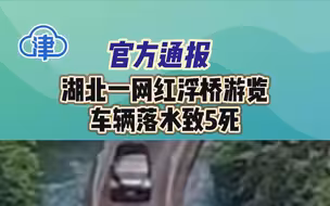 官方通报：湖北一网红浮桥游览车辆落水致5死