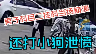 男子科目二挂科当场崩溃 下车后踹车门 砸围栏 嚎啕大哭 还打小狗泄愤
