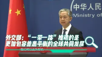 外交部：“一带一路”推动的是更加包容普惠平衡的全球共同发展