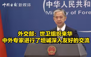 外交部：世卫组织来华 中外专家进行了坦诚深入友好的交流