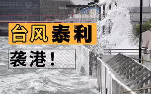 台风泰利袭港大风大浪 ，有人追风有人游泳！