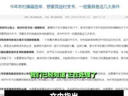 河南确山官网发“竞选村支书需家族背景和影响力”文章 市委组织部介入调查