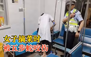 湖南一女子摘菜时被五步蛇咬伤，交警27分钟送医