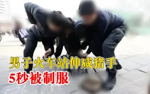 男子火车站伸咸猪手5秒被制服：多喝了几杯，头脑发热见色起意