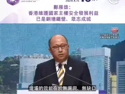 郑雁雄：“双法双机制”是不可或缺基石，统筹高水平安全和高质量发展