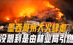 美国新墨西哥州大火肆虐，火光冲天烧了1300平方公里，民众紧急疏散