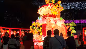 节日气氛渐浓 香港多地举办灯会迎中秋 大街小巷张灯结彩