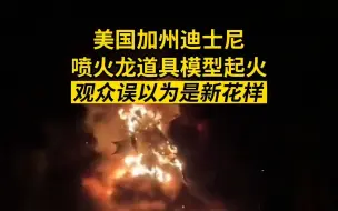 加州迪士尼喷火龙道具模型起火，观众误以为是新花样