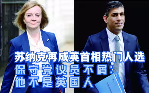 苏纳克再成英首相热门人选 保守党议员不屑：他不是英国人