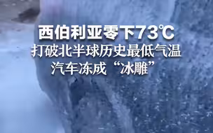 西伯利亚零下73℃，打破北半球历史最低气温，汽车冻成“冰雕”！