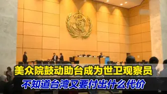 美众院鼓动助台成为世卫观察员，不知道台湾又要付出什么代价