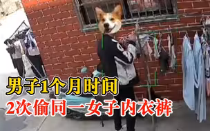 男子1个月2次偷同一女子内衣裤，女子：他能看到我，衣架都拿走