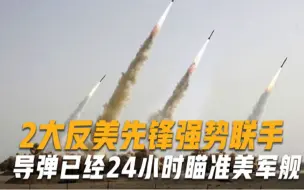 要对美国动手？2大反美先锋强势联手，导弹已经24小时瞄准美军舰