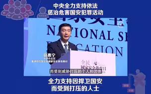 骆惠宁：中央全力支持依法惩治危害国安犯罪活动