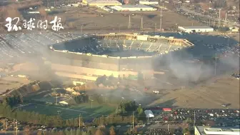 底特律银顶体育馆爆破失败 硝烟过后场馆屹立不倒