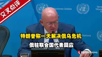 特朗普称一天解决俄乌危机 俄驻联合国代表回应