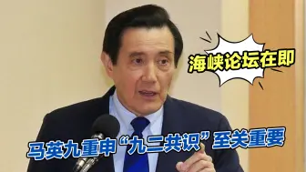 海峡论坛在即，马英九重申“九二共识”至关重要，不容忽视