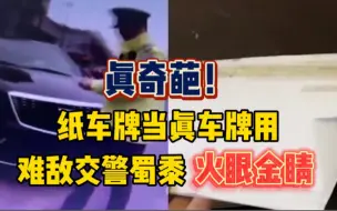 真奇葩！纸车牌当真车牌用，难敌交警蜀黍火眼金睛