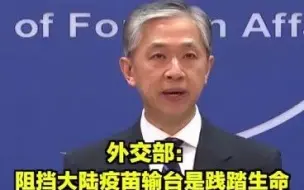 外交部：阻挡大陆疫苗输台是践踏生命