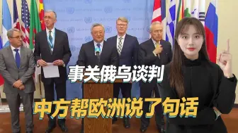 乌克兰危机迎来转折点，中方敦促各方参与和谈，还替欧洲说了句话