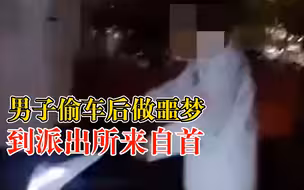 男子偷车后噩梦不断到派出所自首：实在受不了，爬也要爬到派出所