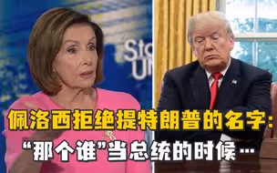 佩洛西拒绝提特朗普的名字：“那个谁”当总统的时候……