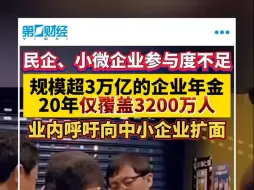 民企、小微企业参与度不足 规模超3万亿的企业年金20年仅覆盖3200万人