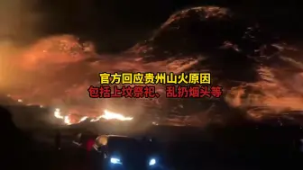 官方回应贵州山火原因 包括上坟祭祀、乱扔烟头等
