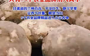 名单公示！兰州百合等5个甘肃品牌入选
