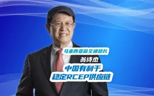 马来西亚前交通部长：中国有利于稳定RCEP供应链