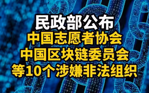 民政部公布「中国志愿者协会」「中国区块链委员会」等10个涉嫌非法社会组织